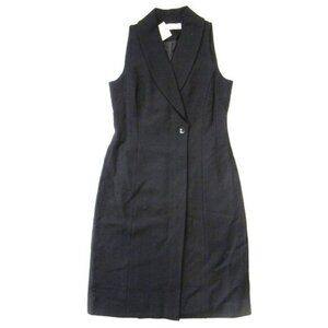 NWT MM. Lafleur Dana Sheath in Black Tuxedo Structured Italian Wool Dress 4